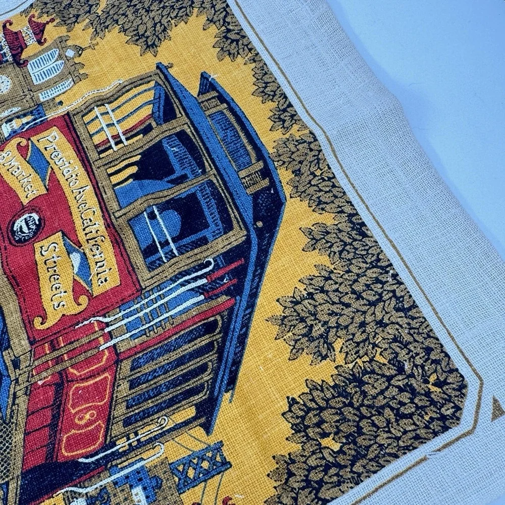 VTG 1980 San Francisco Cable Cars‎ Calendar Tea Towel Sewell Jackson 27x16